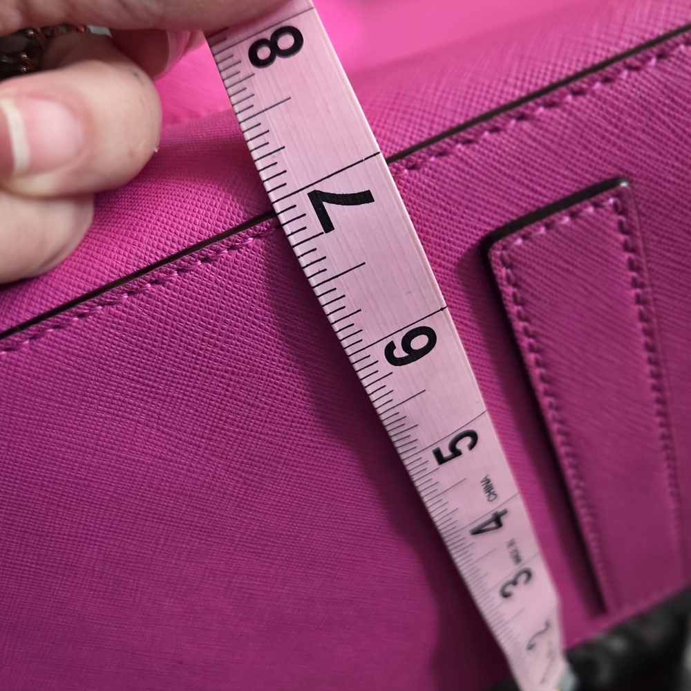 Kate Spade Fuchsia Leather Tote Bag with Dual Top Handles - Picture 14 of 16